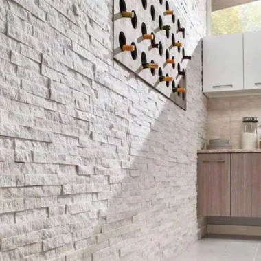 Parement Quartzite White 10x36 cm pierre naturelle P-010