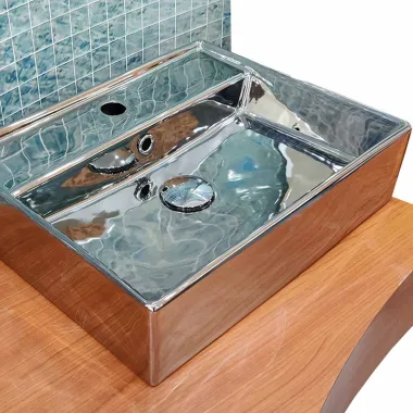 Vasque à poser céramique argenté brillant 7063FS