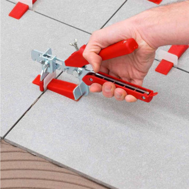 Kit complet nivellement de carrelage Iron 2 mm (100 clips + 100 cales + 1 pince)
