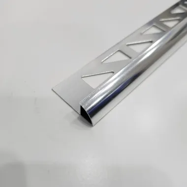 Profilé de finition quart de rond fermé - aluminium anodisé chromé - L. 250 cm