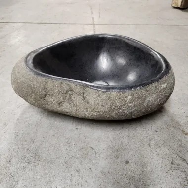 Vasque à poser en galet de rivière 42x32 cm (VASGAL35-030)