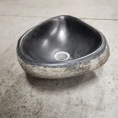 Vasque à poser en galet de rivière 37x31 cm (VASGAL35-031)