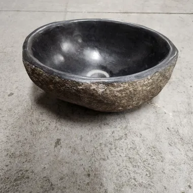 Vasque à poser en galet de rivière 37x32 cm (VASGAL35-040)