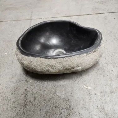 Vasque à poser en galet de rivière 40x36 cm (VASGAL35-043)