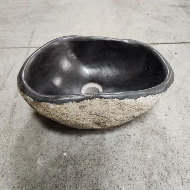 Vasque à poser en galet de rivière 39x30 cm (VASGAL35-044)