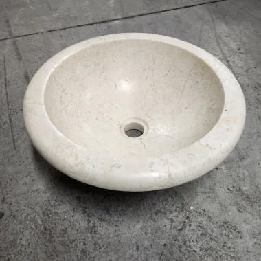 Vasque ronde en marbre Ø40 cm crème