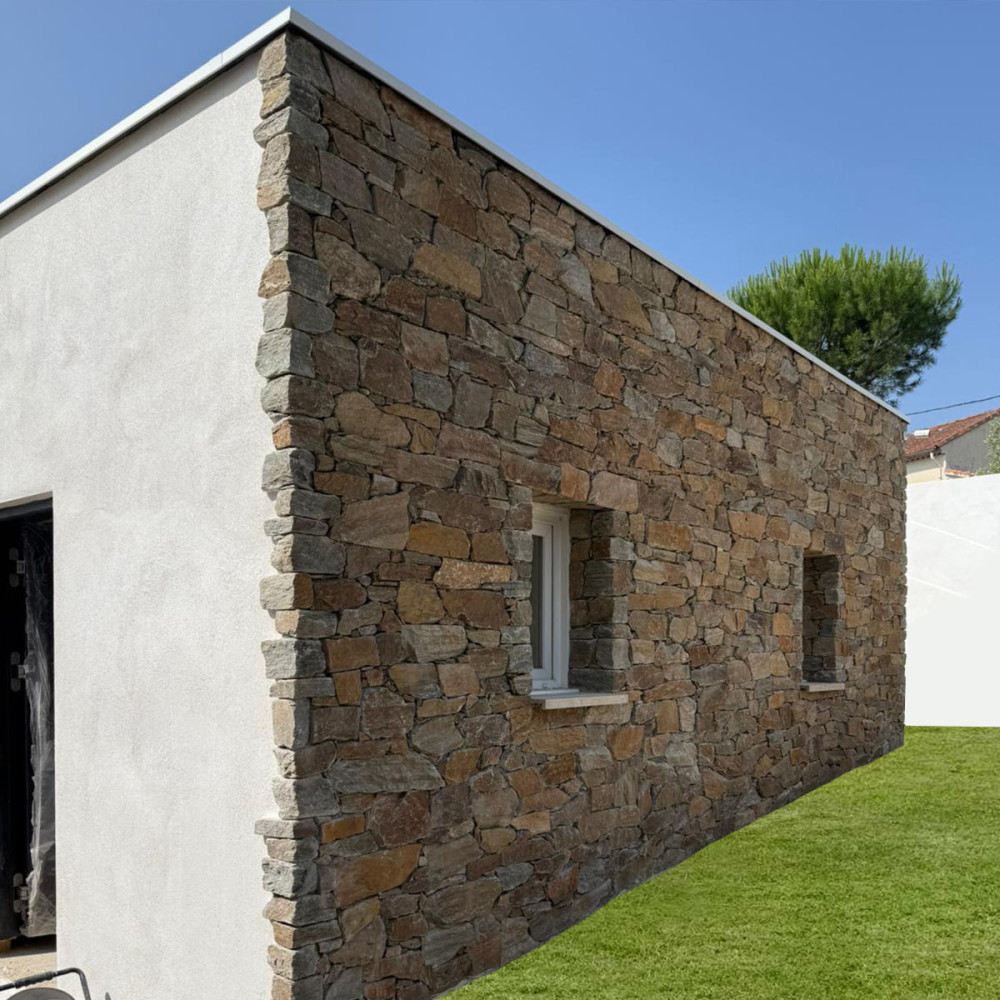 Parement pierre naturelle vrac Rusty Quartz L10 à 40 cm (Palette de 15 m²)