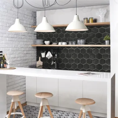 Carrelage hexagonal CAPRI 14x16 Sorrentine Nero
