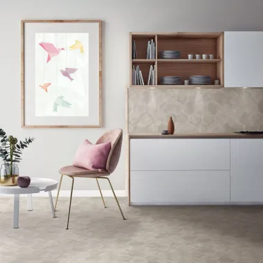 Carrelage hexagonal CAPRI 14x16 Tiberio Taupe