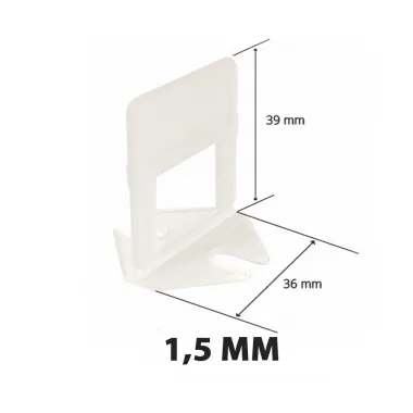 Sachet de 100 clips transparents 1,5 mm pour nivellement de carrelage