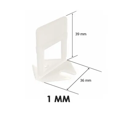 Sachet de 100 clips transparents 1 mm pour nivellement de carrelage