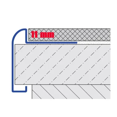 Profilé de finition plan de travail 11mm aluminium anodisé mat - L.250 cm
