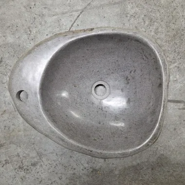 Vasque à poser en galet de rivière +  trou robinet L49x40 cm (VASQ45-067ATR)