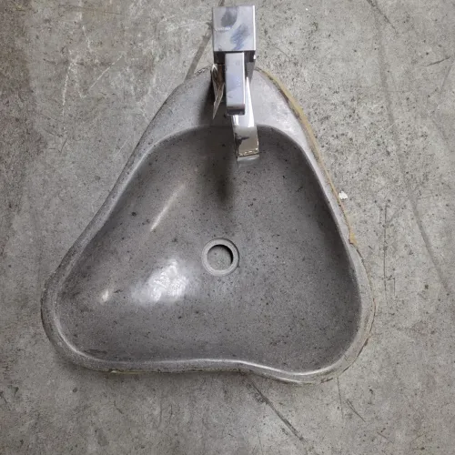 Vasque à poser en galet de rivière +  trou robinet L44x45 cm (VASQ45-068ATR)