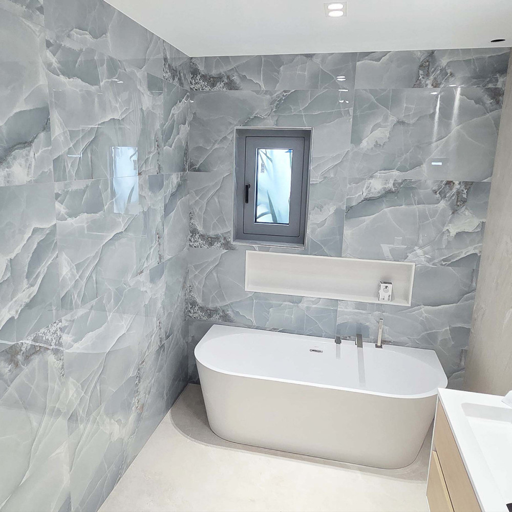 Carrelage 60x120 cm Index Onyx Aqua Brillant