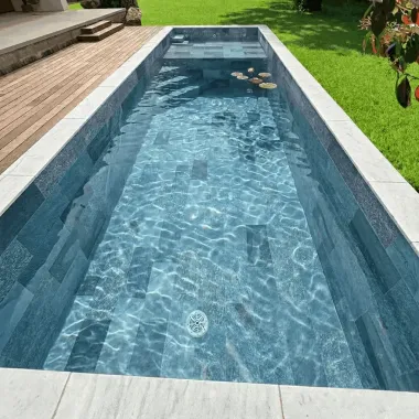 Carrelage 30x60 cm Pierre de Bali Bleu Slipstop