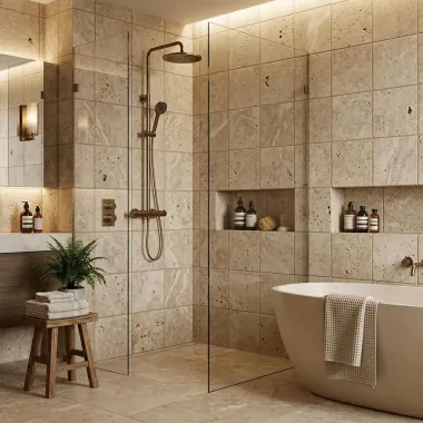 Travertin pierre 20x20 Beige