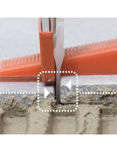 Sachet de 100 cales rouge pour nivellement de carrelage