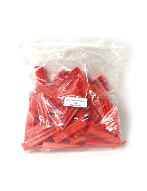 Sachet de 100 cales rouge pour nivellement de carrelage